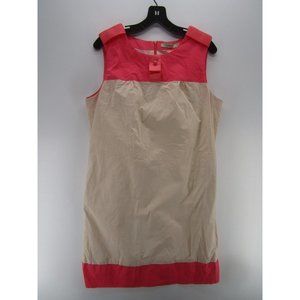 Monnari Dress 42 Large Pink Shift Crewneck Sleeveless Casual Zip Up